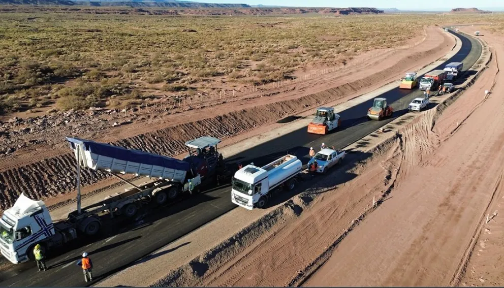 Ruta provincial 7: la pavimentación del primer tramo de Cortaderas supera el 42% de ejecución